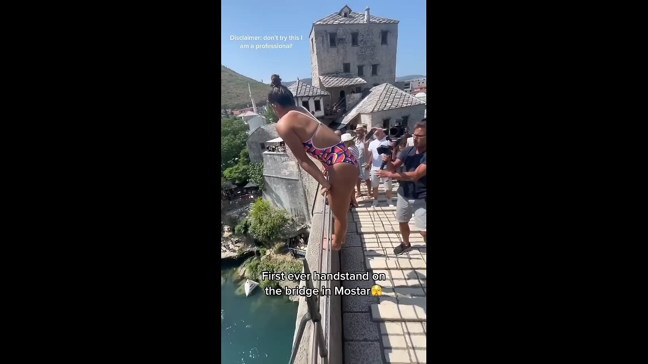 FIRST EVER handstand on the famous bridge in Mostar Bosnia!