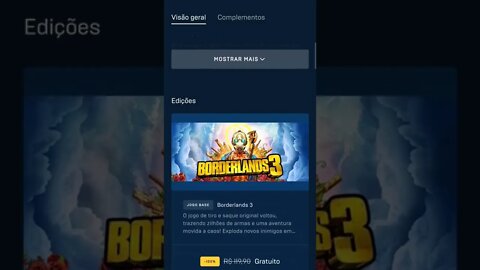 Borderlands 3, gratuito até 26/05/2022