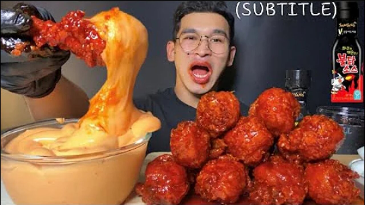 ASMR 매워 미쳐 불닭치킨 체다치즈 먹방🌶🔥 WORD SPICY FIRE SAUCE FRIED CHICKEN MUKBANG COOKING EATING SHOW