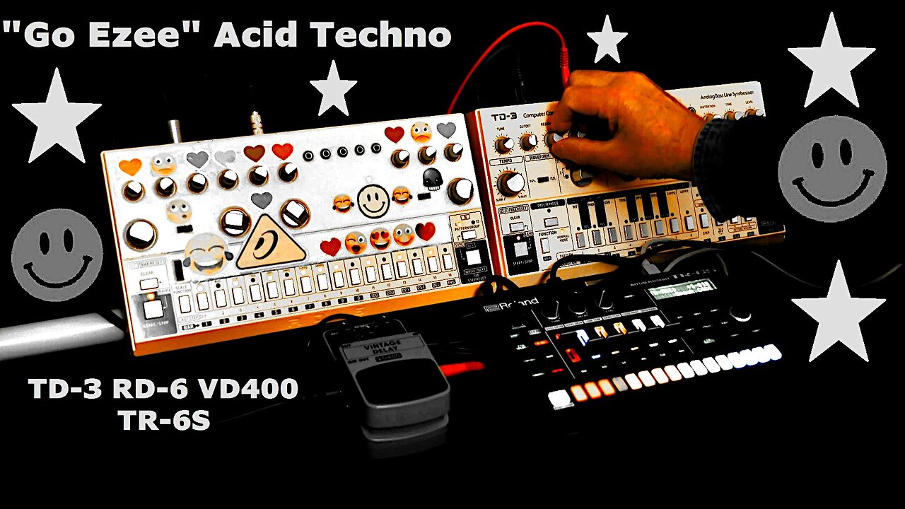 "Go Ezee" - Acid Techno - Beringer TD-3 - RD-6 Roland TR-6S & VD400 Pedal (135 BPM)