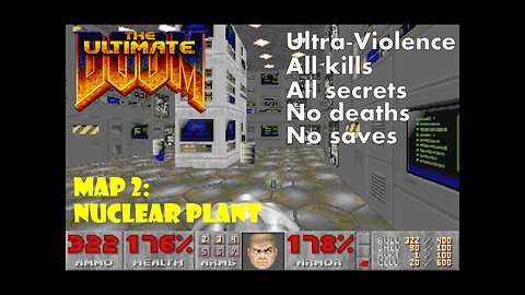 The Ultimate Doom (1995): Episode 1 — Knee-Deep in the Dead: Map 2 (E1M2) — Nuclear Plant