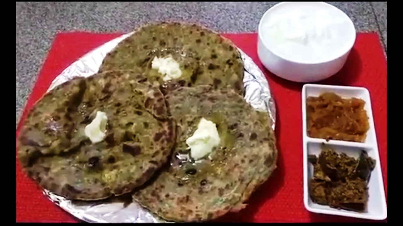 Classic Indian Dish: Stuffed Spinach Parathas (Watch & Prepare)