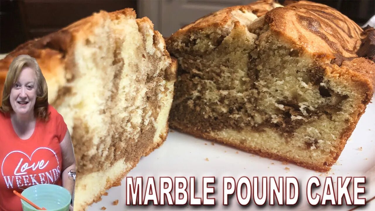 EASY MARBLE POUND CAKE RECIPE | Bake With Me 7 Ingredient Pound Cake