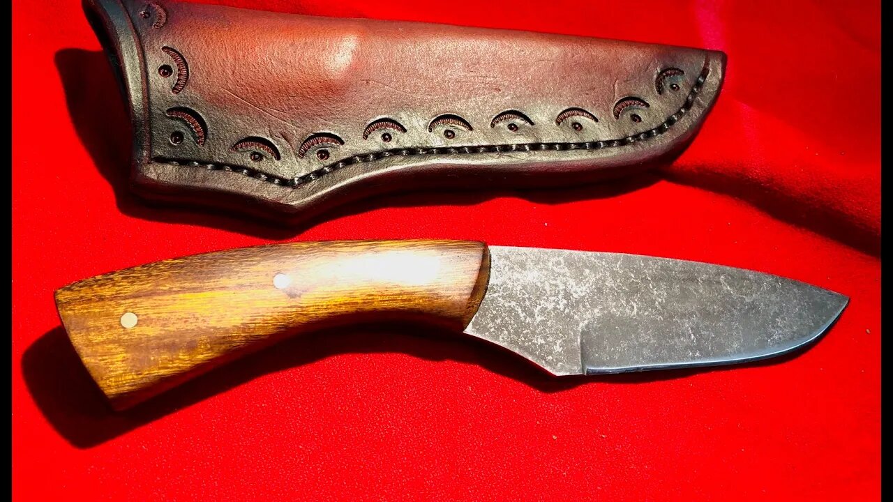 Finished the acid etched dinner skinner and sheath with fade