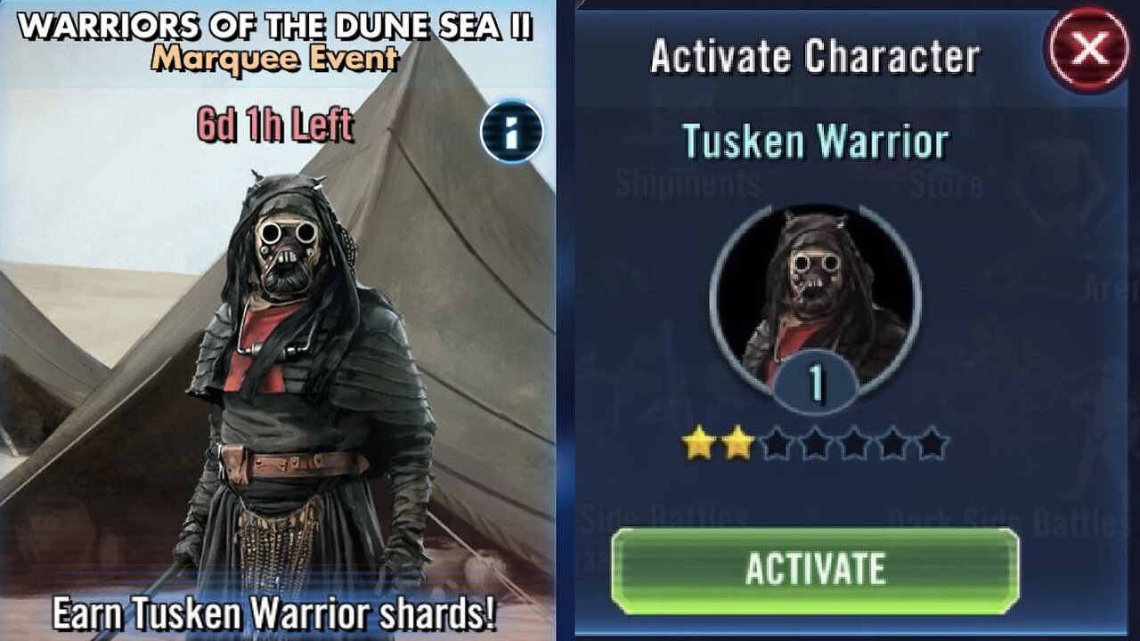 Marquee Event: Warriors of the Dune Sea II | Unlocking Tusken Warrior | Star Wars Galaxy of Heroes