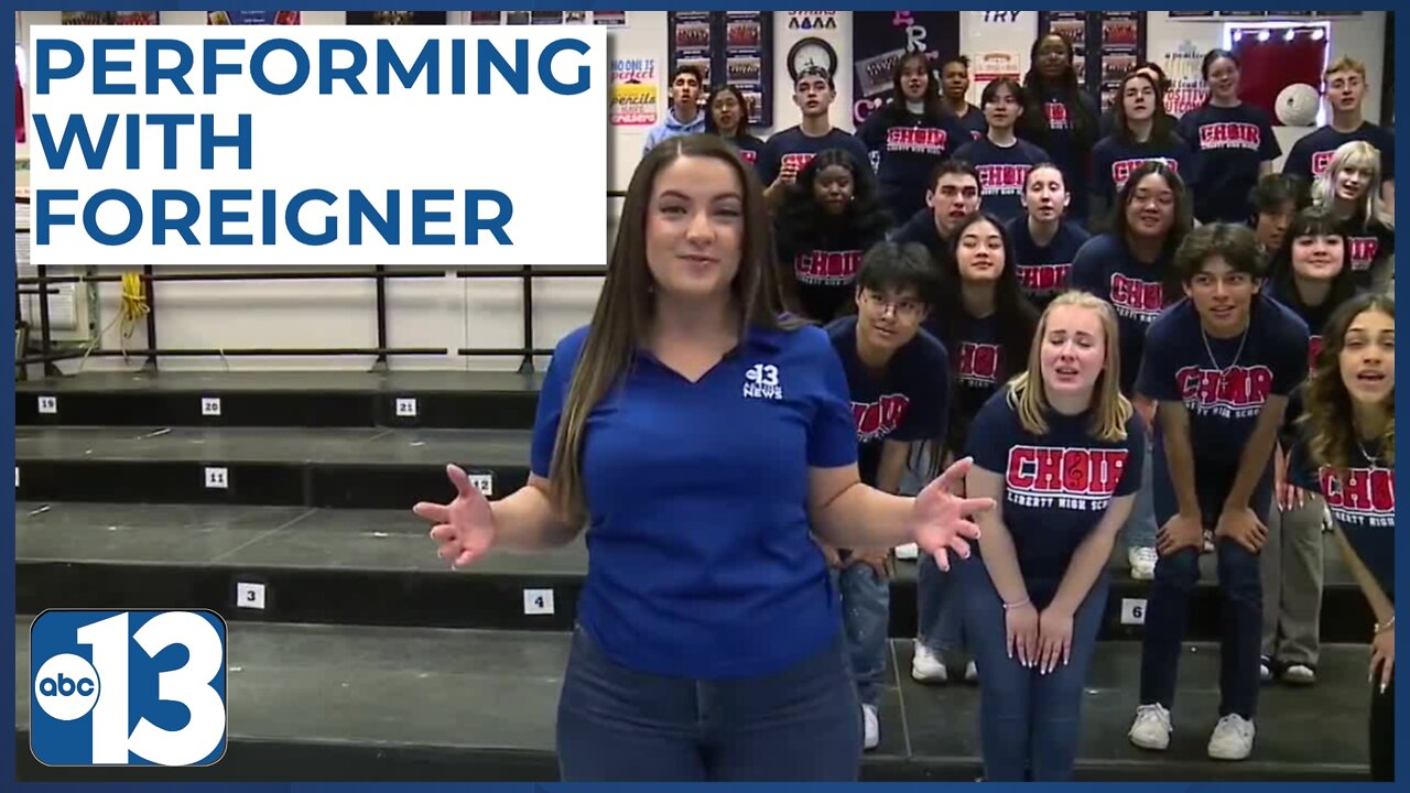 A school choir gets to perform alongside rock band, Foreigner, as they go on stage in Las Vegas