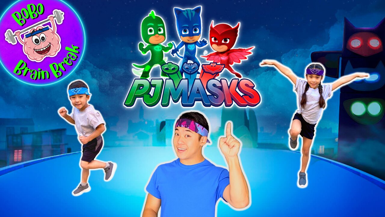 🌃 PJ MASKS Fitness Challenge | Brain Break + Funny JOKES!