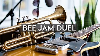 Bee Jam Duel – Funky Rock Showdown! 🎺🔥🎸 [Energetic Jazz-Blues Fusion]