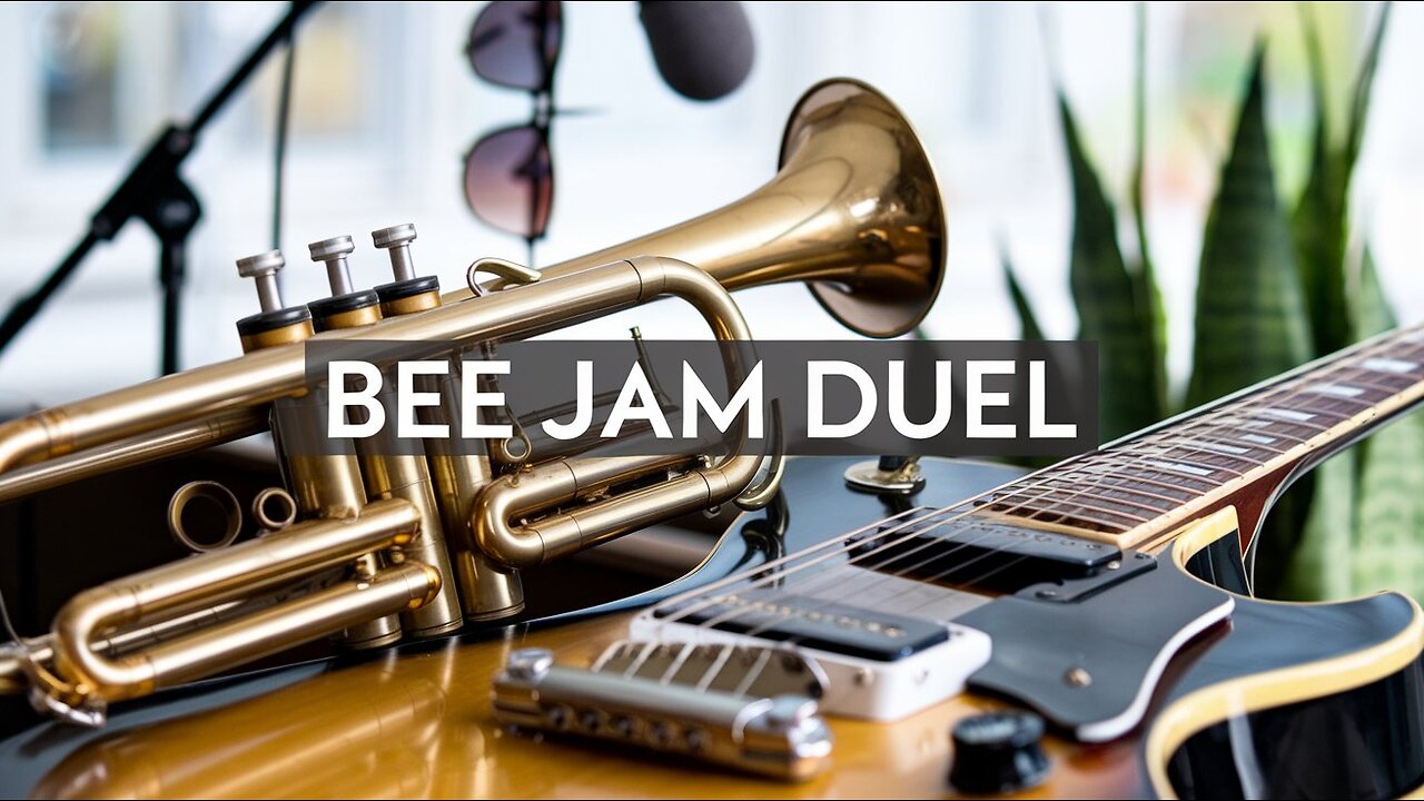 Bee Jam Duel – Funky Rock Showdown! 🎺🔥🎸 [Energetic Jazz-Blues Fusion]