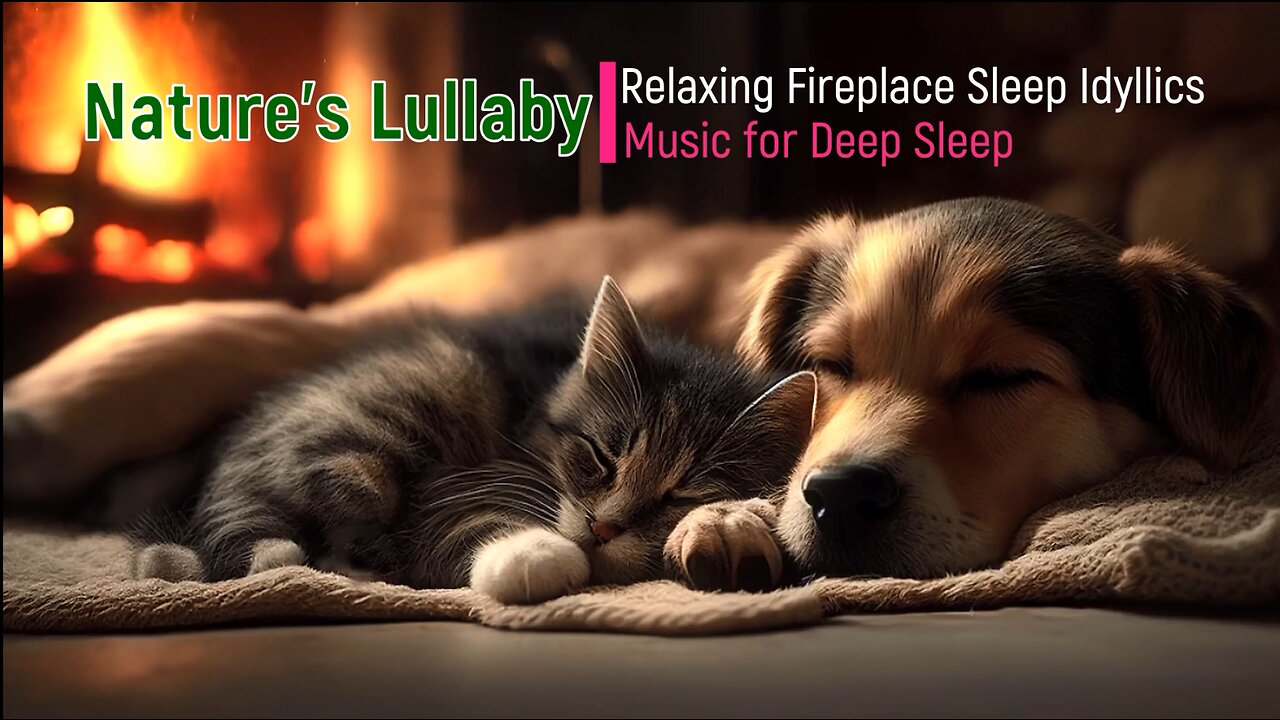 Nature's Lullaby: Relaxing Fireplace Dog Cat Sleep Idyllics Music for Deep Sleep