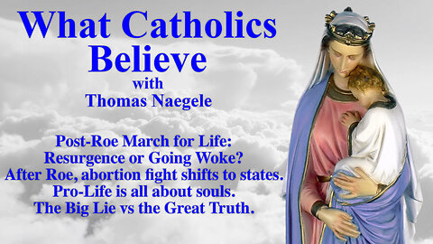 Post-Roe March for Life: Resurgence or Going Woke? After Roe, abortion fight shifts to states. Pro-Life is all about souls. The Big Lie vs the Great Truth.