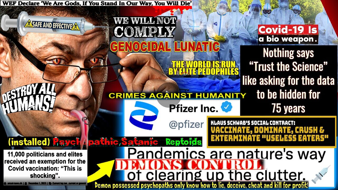 Pfizer Insider Admits 'Pandemic Was a Depopulation Scam' (related info and links in description)