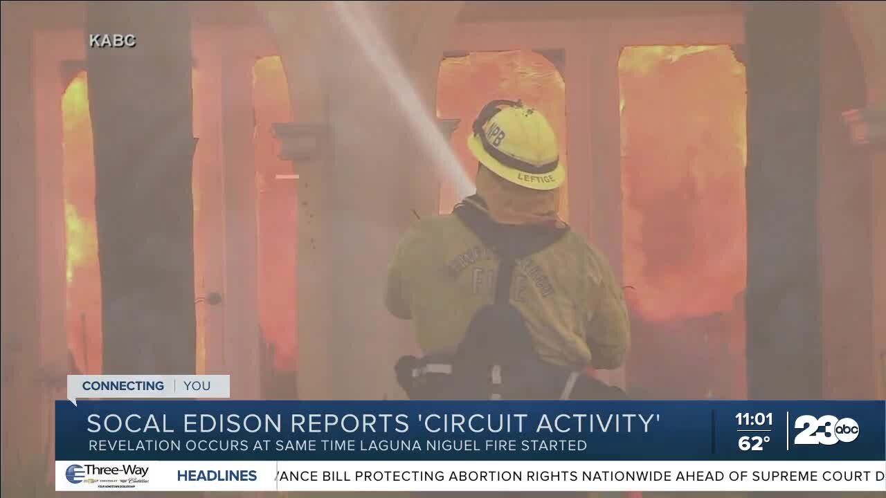 SoCal Edison: 'Circuit activity' near time of Orange County fire