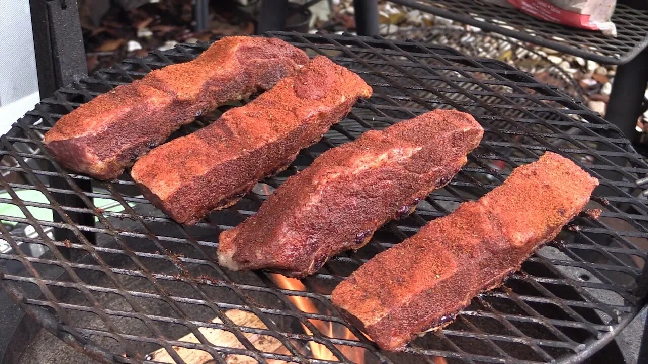 Flanken Style Beef Ribs on Santa Maria Grill