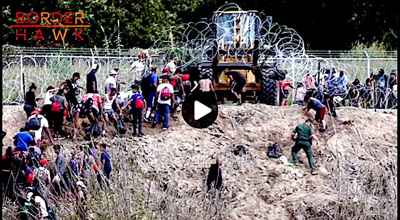 Biden Regime Deploys Heavy Machinery to LIFT Razor Wire for Massive Mob of Illegals at Rio Grande