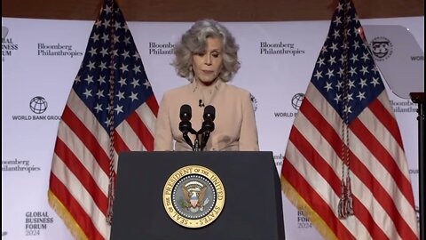 F*CKING FOSIL GAS! Jane Fonda can’t hold it at Bloomberg Forum