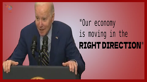 Biden whispers "Our economy is moving in the right direction"