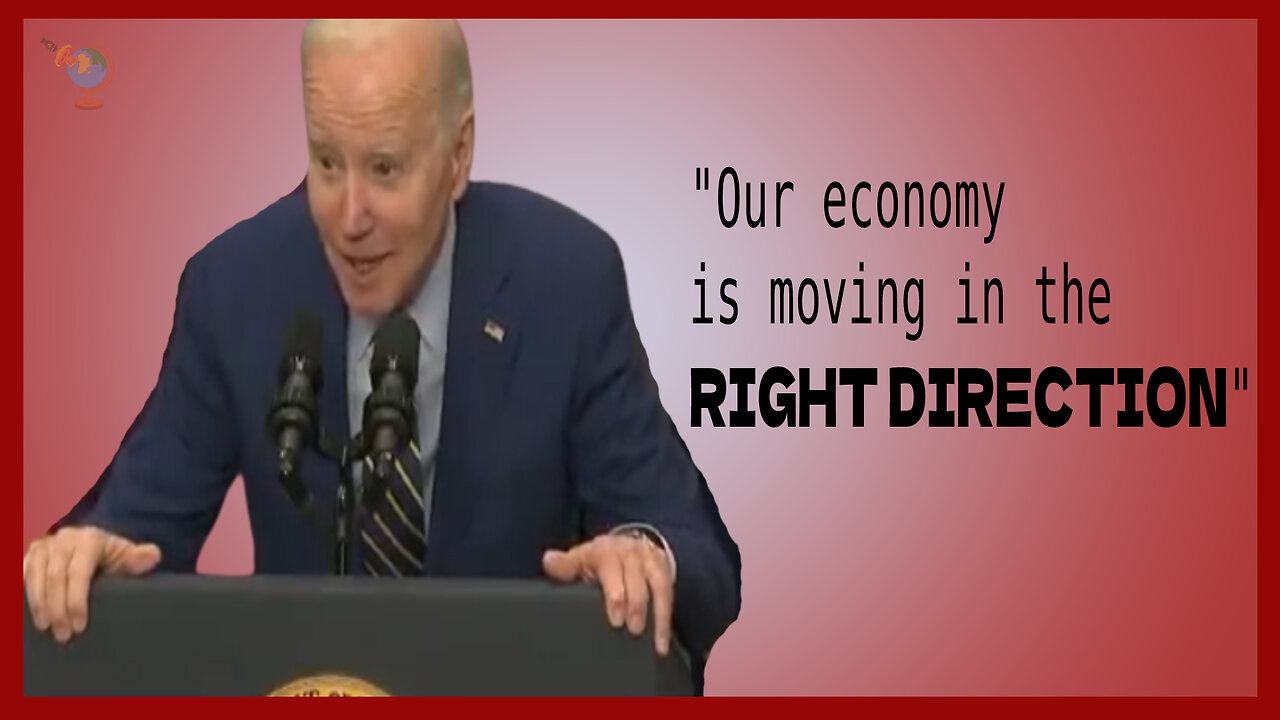 Biden whispers "Our economy is moving in the right direction"