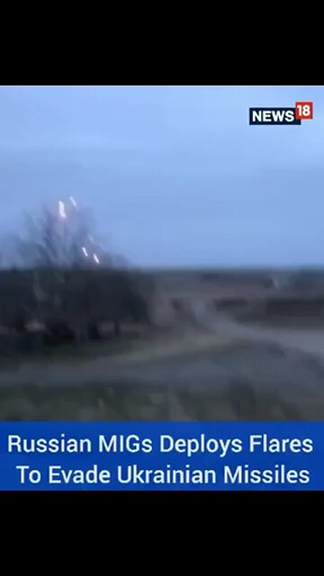 Russian MIGs Deploys Flares To Evade Ukrainian Missil gas