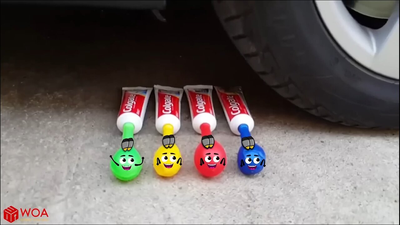 Car vs jelly, toothpaste, coca cola | crushing crunchy and soft toys