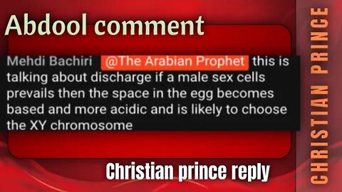 if a male s@x cells prevails than the eg& becomes based - Christian prince reply