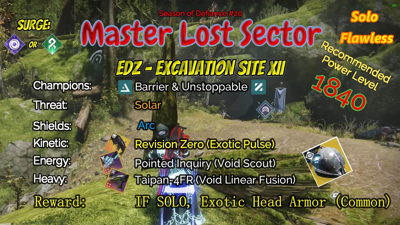 Destiny 2 Master Lost Sector: EDZ - Excavation Site XII on my Solar Titan 5-19-23