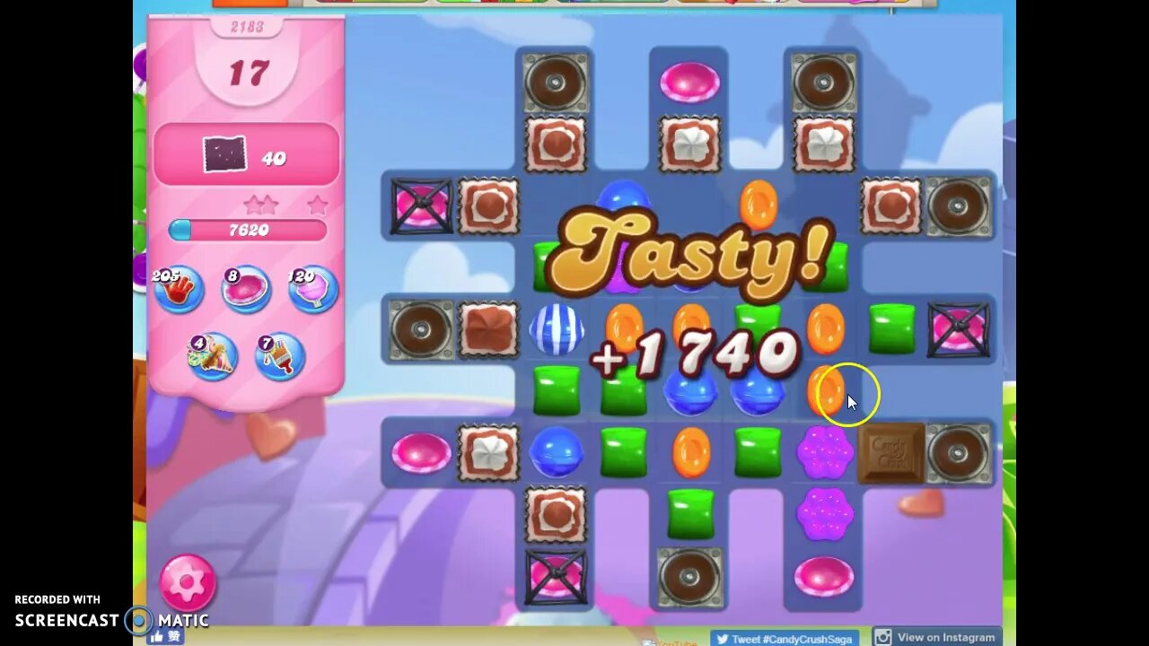 Candy Crush Level 2183 Audio Talkthrough, 3 Stars 0 Boosters