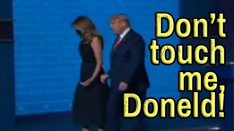 MELANIA TRUMP RIPS HAND AWAY FROM DONALD at Presidential Debate. Wouldn't even hug him.