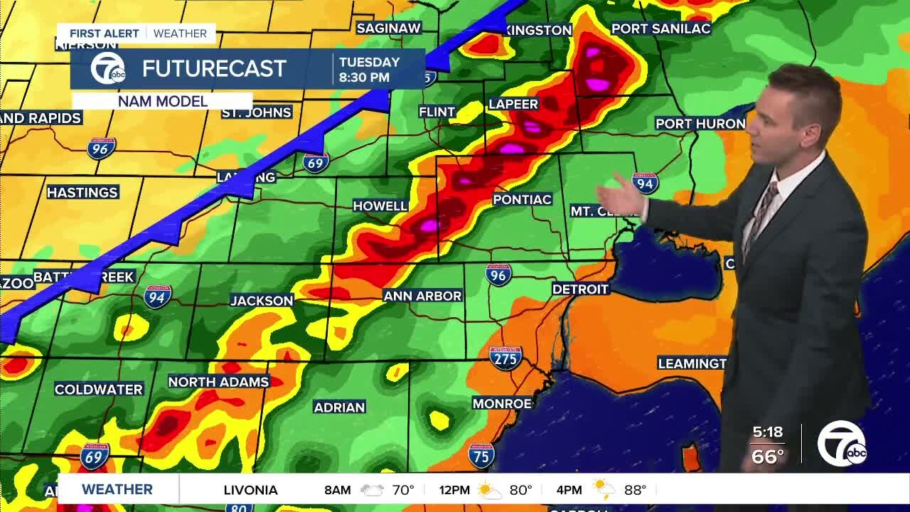 Metro Detroit Forecast: Severe storm risk late today