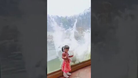 Essa garotinha foi salva pelo vidro 😱😱😱