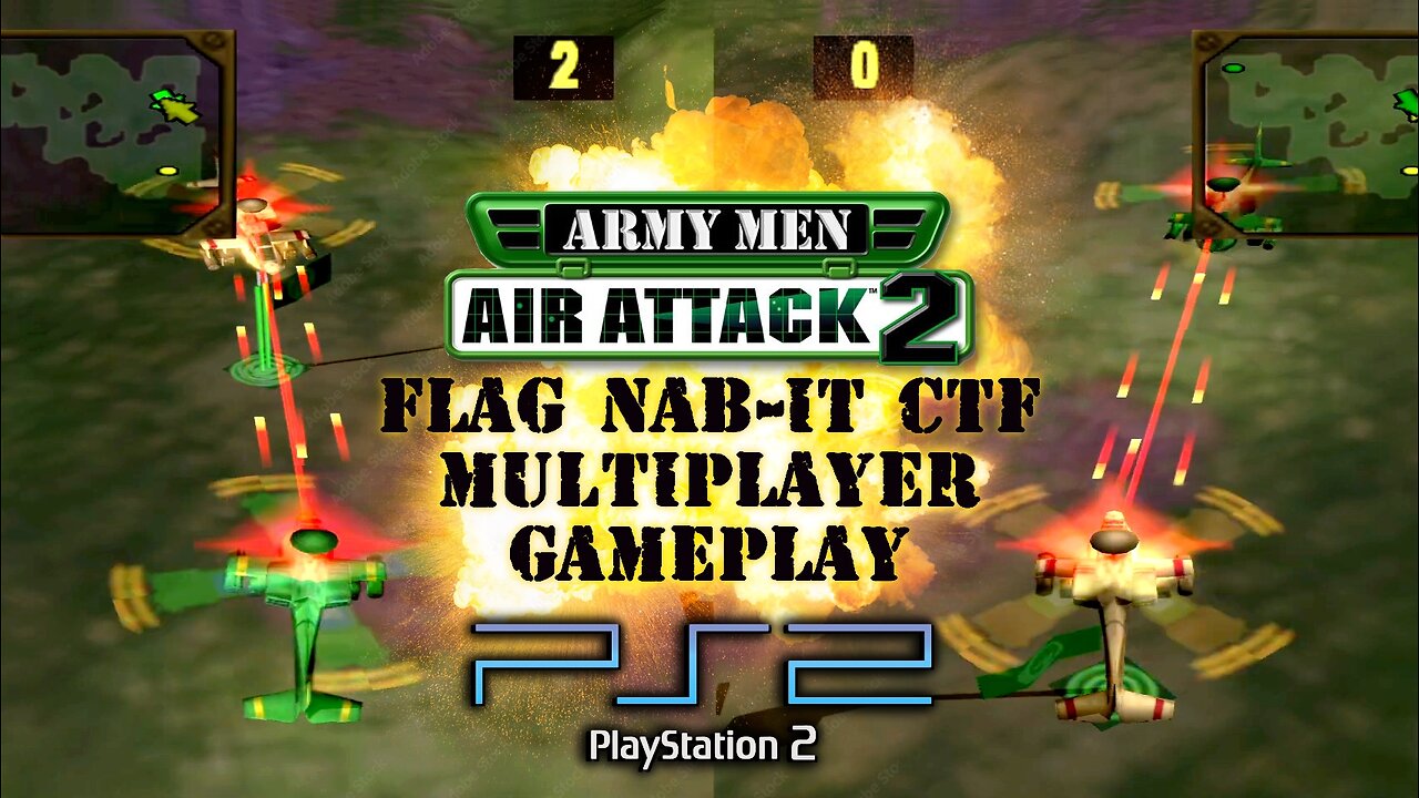 Army Men: Air Attack 2 - Flag Nab-It 1 - Green vs Tan - PS2