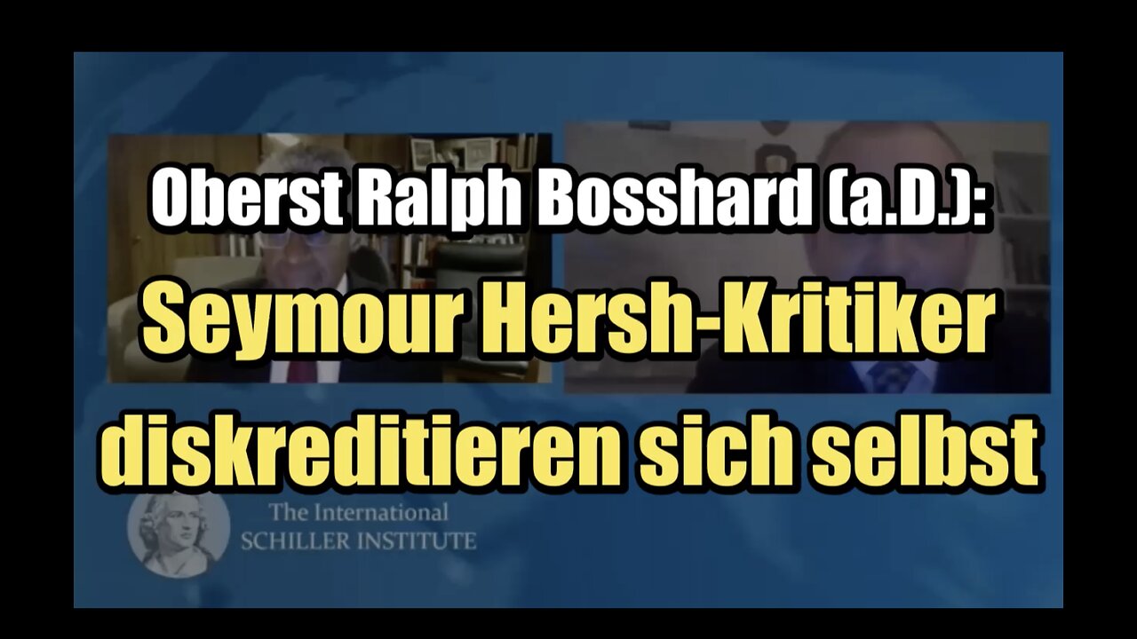 🟥 Oberst Ralph Bosshard (a.D.): Seymour Hersh Kritiker diskreditieren sich selbst
