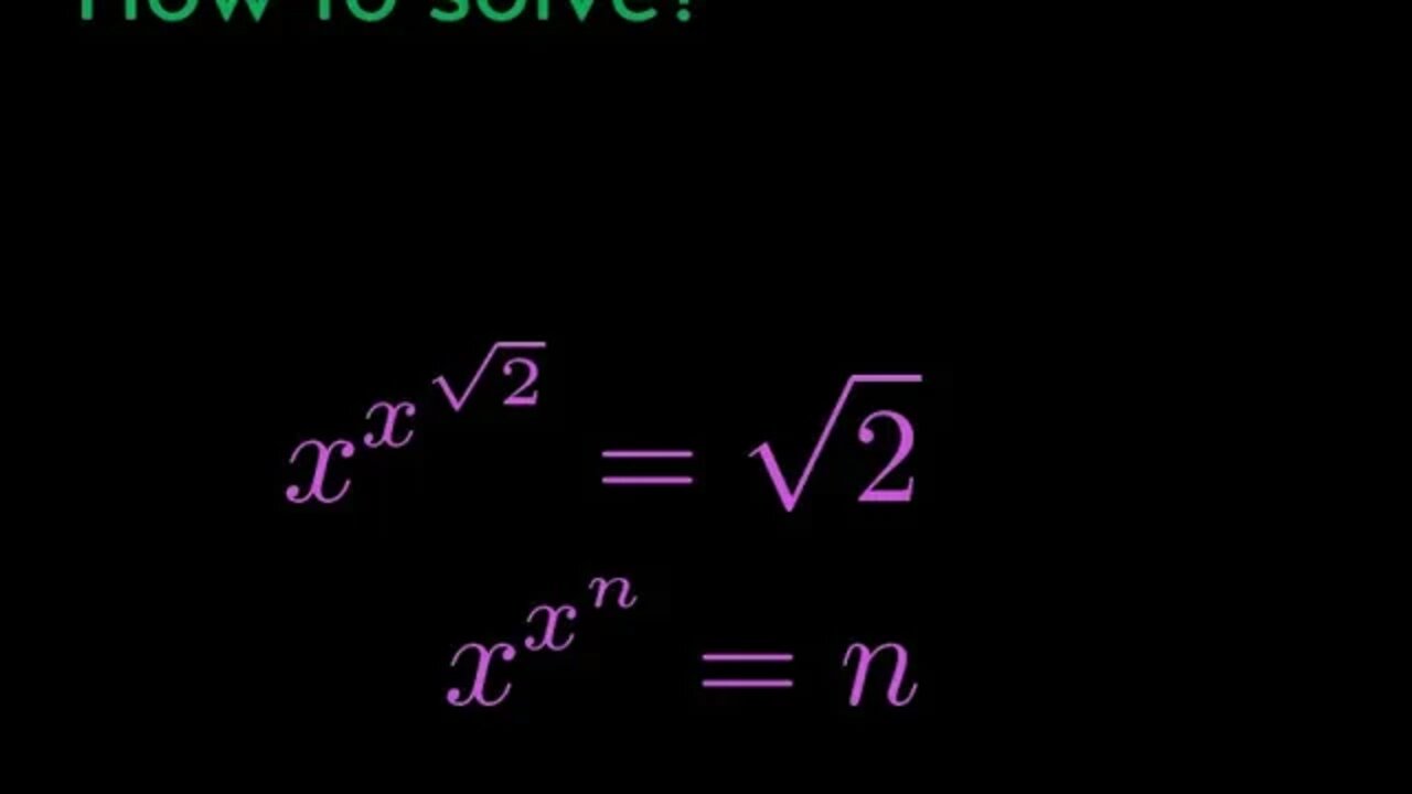 Very funny math question solve x for x^x^n=n