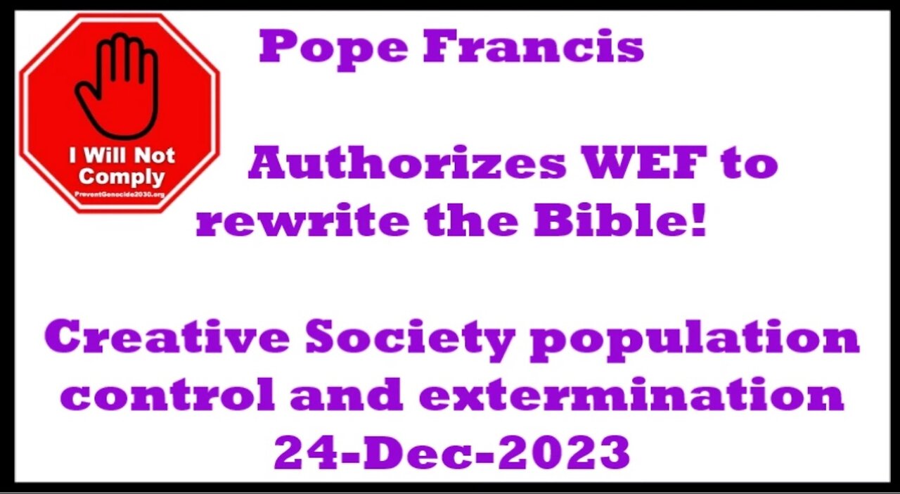 WEF Bible Creative Society EXPOSED