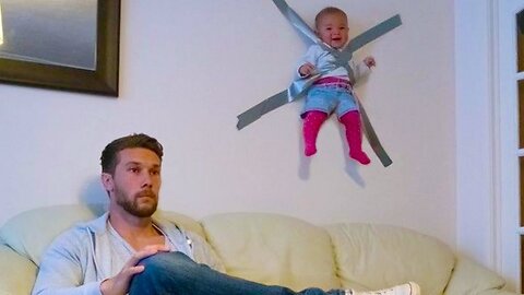 Самый смешной момент с ребенком и папой: когда ребенок дома с папой Cute Baby Video
