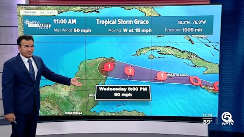 3 tropical systems: Grace expected to strengthen as Fred weakens and Henri stays out to sea