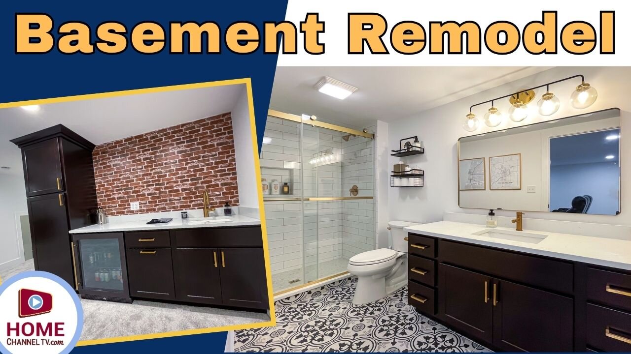 Basement Remodel Features a Wet Bar, Full Bathroom, Bedroom & Home Theater Area