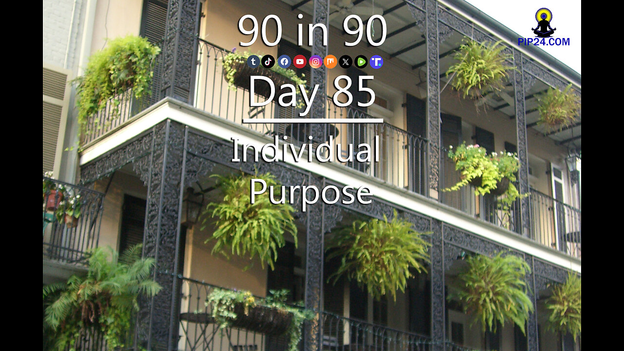 90 in 90 - Day 85 - Individual Purpose