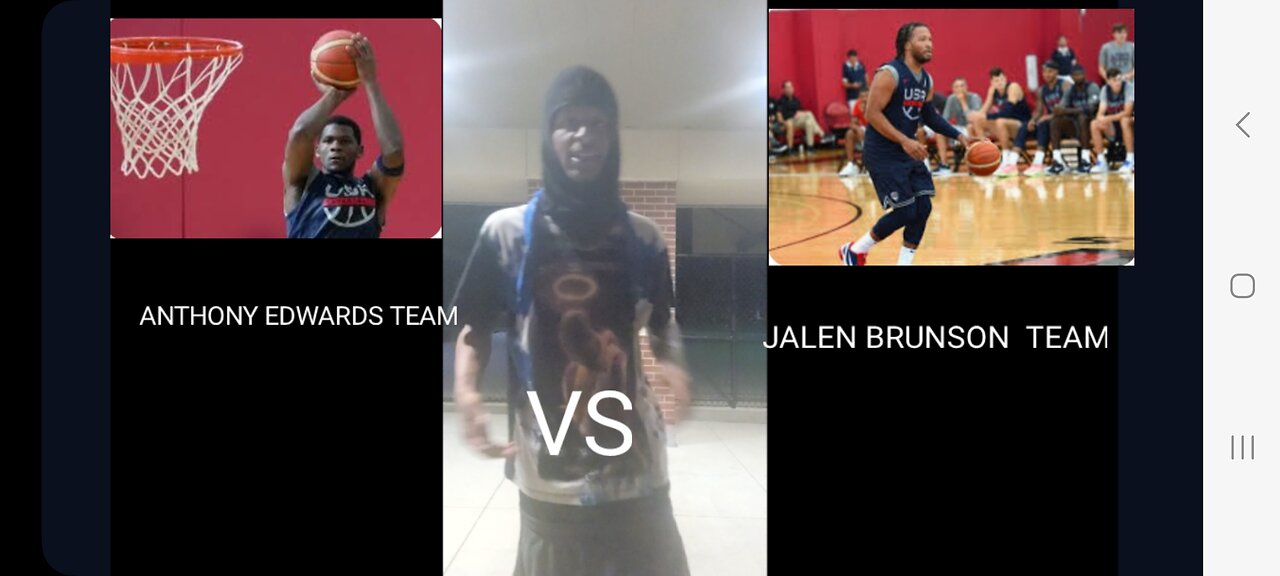 TEAM ANTHONY EDWARDS BLUE VS TEAM JALEN BRUNSON WHITE WAS A TUFF MATCHUP ANT GOT COOKED π³πͺπΎπ―
