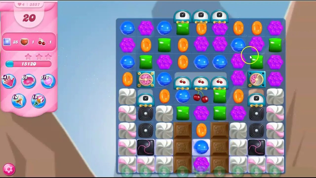 Candy Crush Level 3557 Talkthrough, 22 Moves 0 Boosters