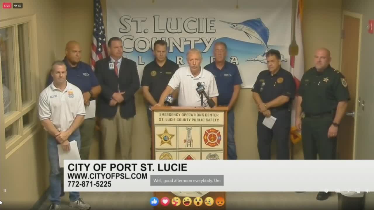 St. Lucie County officials give update on preparations for Tropical Storm Nicole