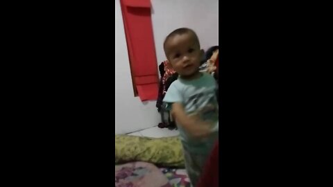 Happy kid at home..yeah funny