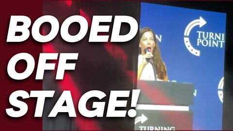 Arizona Secretary of State Candidate Who destroyed the Election Integrity Bill Gets BOOED Off Stage!