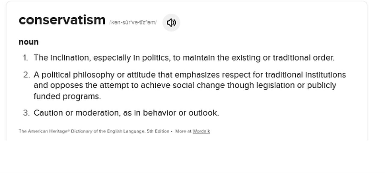 (Short cuts) What is conservatism ?