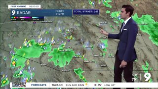 Lighting and rain move through Tucson and surrounding areas