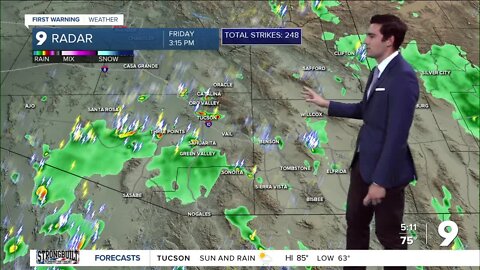 Lighting and rain move through Tucson and surrounding areas