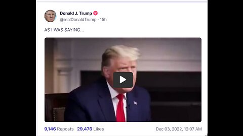 Donald J Trump TS post Dec 3rd, 2022