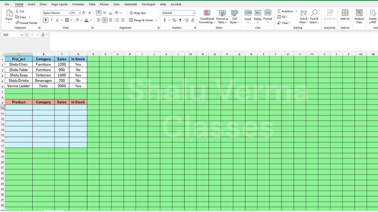 Microsoft Excel tips 1