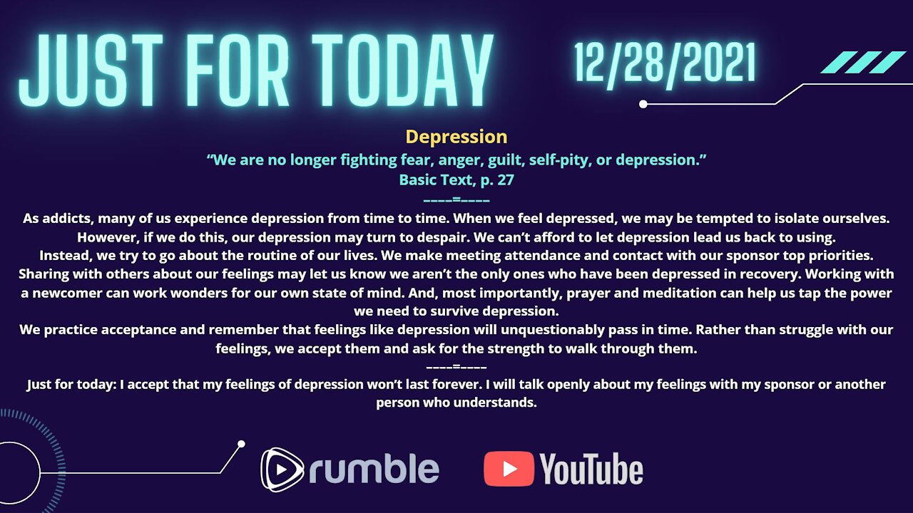 Just for Today - Depression - 12-28-21