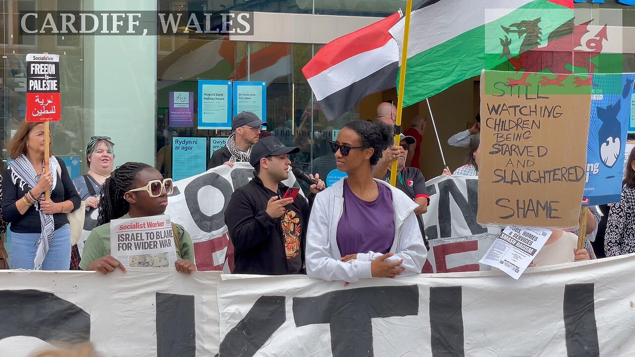 Protest For Palestine. Barclays Bank Working Street Cardiff - 2